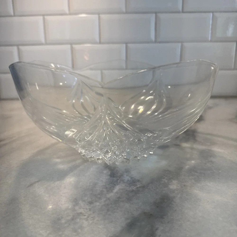 Vintage 24% Lead Cristal D'Arques Durand‎ France Crystal Bowl Lotus Pattern